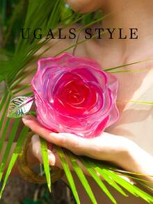 奢华情人节花朵新娘婚礼钱包派对舞会手包盒手提包甜美女士晚宴流浪包斜挎包 - 粉色 - 查看 2