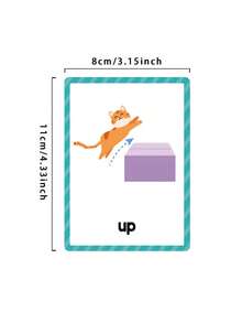 18pcs Prepositions Flashcards For Preschool Kids English Learning Word Cards Children Cognitive Vocabulary Pocket Cards Kids Gifts - Multicolor - View 4