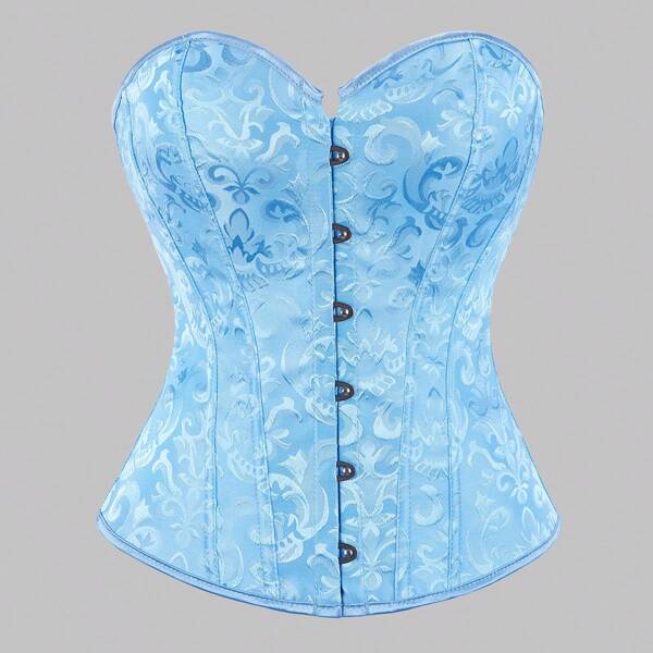 1 pièce Top corset de grande taille pour femmes, style européen et américain. Bustier jacquard vintage classique de couleur unie, avec bretelles, gaine de taille avec baleines, buste galbé. Peut être porté comme vêtement extérieur pour une robe de mariage ou de soirée.