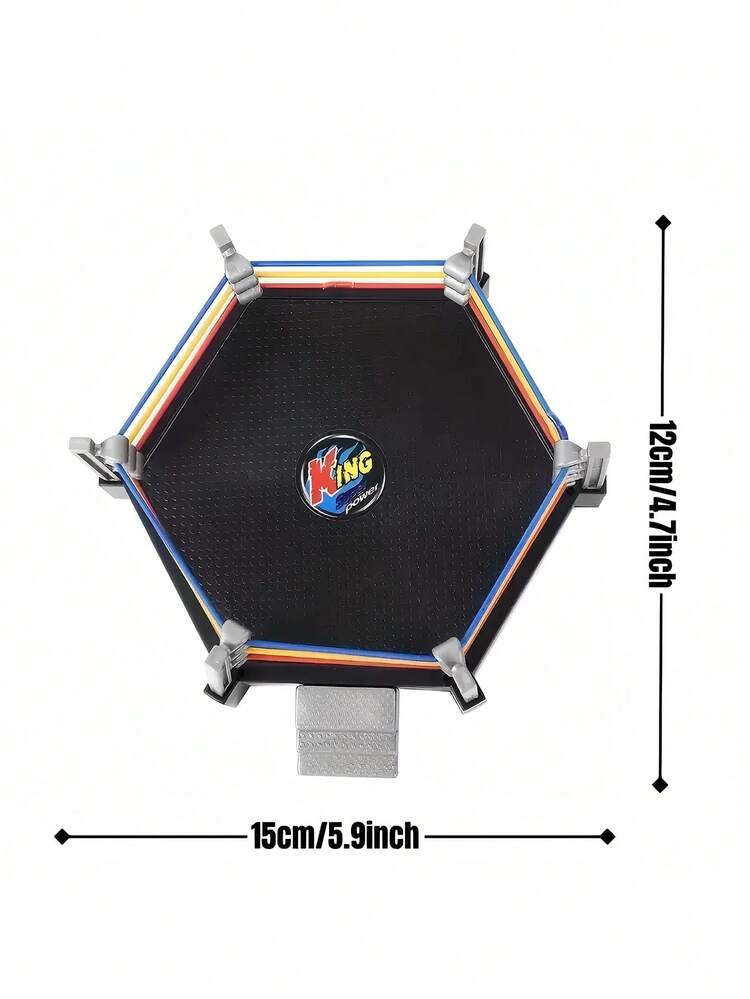 Mini Juego De Lucha Libre De 32 Piezas - Ring De 6 Lados Con Accesorios Y Luchadores Para Peques