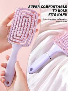 2 件马卡龙色镂空背部按摩发刷、发刷、刷子套装、适用于干湿头发、蓬松造型、发刷、梳子、美发工具、理发沙龙美发产品及配件、美容旅行必需品、返校、旅行度假必需品、女士发饰