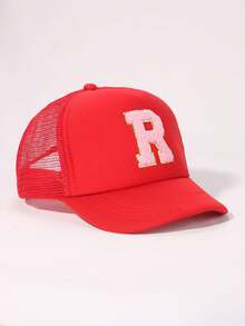 1 pieza Gorra de béisbol de ala suave rosa para bebé y niño pequeño, elegante y versátil, apta para niños y niñas, para salidas diarias de verano, gorras con visera - Rojo - Ver 67