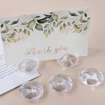 5/10pcs Diamond Place Number Card Holder Acrylic Table Name Card Stand Photo Clip For Wedding Anniversary Party Home Decoration