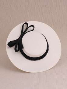 Women's Elegant Church Hat, French Fashion Hat, Bridal Small Hat, British Style Hat, Hat, Noble Lady Hat, Retro Hat, Bow Hat, Birthday Party Headdress, Party Attire Hat, Black Hat, Racing Hat, Race Meeting Hat - 1134 - View 5