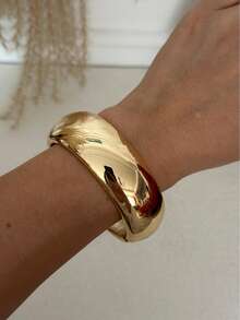 Fashionable Personalized Exaggerated Metal Cuff Bangle Bracelet, Versatile Accessory - Bracelet - View 15