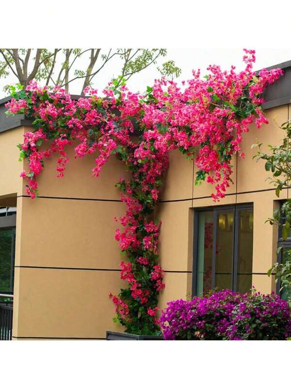 2 piezas Ramas artificiales de Buganvilla, tallos florales falsos largos para decoración de fiestas, centros de mesa de boda, hogar, jardín y pared