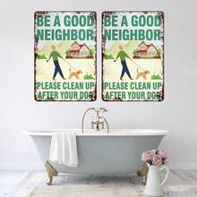 Clean Up After Your Dog Signs, Metal Sign, No Pooping Dog Signs With UV Protected & Waterproof, Double Sided Pick Up After Your Dog Sign For Yard - (Aluminum) - View 3