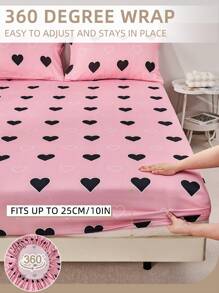 2/3 Pcs Printed  Fitted Sheet Set, Bedding,  Bed Sheet Set, Soft And Comfortable Bedding, Skin-Friendly Bed Cover Set,  Mattress Protector For Bedroom, Room Decor, For All Season, Fits Twin Full King Queen Size Bed, 1 Fitted Sheet And 2 Pillowcases, Machine Washable