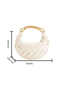 2025新款编织鸟巢包女小众个性高级感手提包精致百搭单肩斜挎包 - 米色 - 查看 3