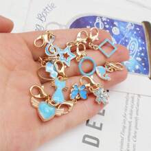 10Pcs Cute Enamel Charms Set - Multicolor Pendants With Lobster Clasp,Bag & Shoe Charm,Jewelry Supplies For DIY Bracelet Keychain