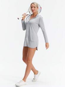 HOTSUIT Chemises de femmes à manches longues avec poche et demi-zip, légères pour l'été, pour le plein air, la course et la pêche