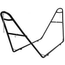 MAMIZO Universal Hammock Stand For Outside, 550 LBS Capacity, Heavy Duty Double Steel Hammock Stand Only, Easy Assembly, Fits 9-14Ft Hammocks, Holding 2-3 People For Indoor & Outdoor Use - Black - View 3
