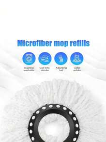1/3/5/6/8 Pcs Rotating Mop Replacement Heads, With Ultra-Fine Fiber And Washable Features, Compatible With Round Vortex Rotating Mop, Standard Round Cleaning Replacement, Home Cleaning Essential For Mirror-Like Smooth Floor, Removes Grease And Dust