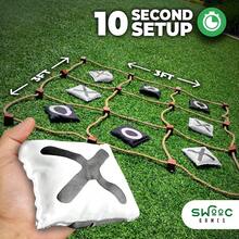 Games - Giant Tic Tac Toe Outdoor Game| 3ft X 3ft| Instant Setup' No Assembly| Bean Bag Toss Outdoor Games For  8-12| Giant Yard Games For Adults| Giant Lawn Games| Backyard Games - 1 - View 3