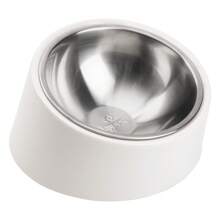 1Pc Pet Stainless Steel Double Bowl, Medium And Small Dog/Cat Melamine And Stainless Steel Food And Water Bowls, Anti-Spill Dual Pet Bowl Set, 2-In-1 Pet Bowl Cat And Dog Pet Feeding Bowl, 15-Degree Tilt, Anti-Choke, Anti-Whisker Fatigue Puppy Keep Dog Things Dog Accessories Dog Stuff