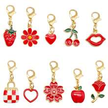 10Pcs Cute Enamel Charms Set - Multicolor Pendants With Lobster Clasp,Bag & Shoe Charm,Jewelry Supplies For DIY Bracelet Keychain