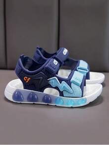 1 Pair Summer New Korean Style Casual Comfortable Soft Bottom Wear-Resistant Boys/Girls Children Beach Sandals - Blue - View 3