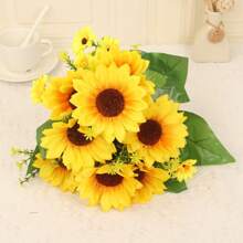 1/2/3 Bündelpackung mit 13 leuchtenden Sonnenblumen, Sonnenblumen, ländlicher Hochzeitsstil Heim-Dekoration, Dekorations-Requisiten, Seidenblumen, kreative kleine Geschenke, Feiertags-Dekoration, Muttertags-, Geburtstags-Geschenke