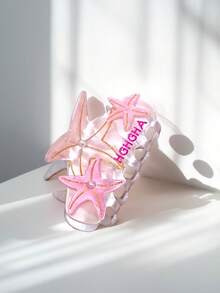 Personalized Text Customized Hair Clip/Headpiece/Unique Starfish Hair Clip - Starfish Hair Accessory, Pearl Acetate Hair Accessory Sweet Style, Non Slip Grip, Suitable For Women And Girls, Perfect For Beach Vacations, Beach Accessories, Ideal Gifts For Friends, Hair Clip Small Size High Ponytail Clip, Suitable For Women 2025 New High-End Clip Headwear Hair Claw Fixing Artifact Hair Claw Halloween And Christmas Gifts - Multicolor - View 13