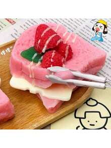 1 件水果吐司柔软玩具，柔软硅胶减压创意手工礼物，开学礼物