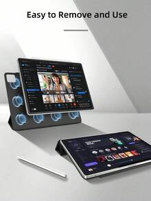 DANYCASE 强磁保护壳 Y 折叠适用于 iPad 10th 10.9 11th A16 10.9 Air 4th Air 5th 10.9 Air 11 M2 M3 2024 2025 Air 13 M2 M3 2024 2025 - 黑色 - 查看 2