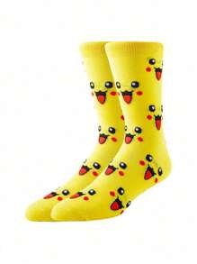 pokemon 5 pares de calcetines cómodos, suaves y duraderos con diseños de personajes de para hombres, perfectos para usar en exteriores en todas las estaciones - Calcetines divertidos y alegres con diseños de Pikachu
