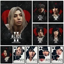 1 件/3 件墙面艺术海报可选框架流行爱丽丝梦游仙境海报艺术防水纸贴纸咖啡馆酒吧房间墙壁装饰 - 彩色 - 查看 2