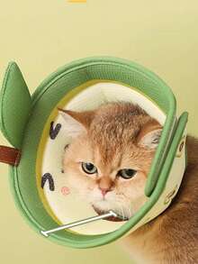 Collar de cono suave para gatos, Collares y conos de recuperación ajustables para gatos, Conos para gatos para evitar lamerse, Collar de recuperación para mascotas después de cirugías, Collar isabelino para gatos y perros pequeños - Verde - Ver 2