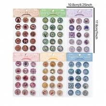 Miếng dán tem sáp cổ điển có keo tự dính, có thể dùng để trang trí sổ tay, nhật ký, sổ lưu niệm, đồ dùng học tập, trở lại trường - Nhiều màu - Xem 5