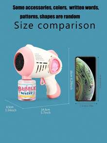 1set Plastic Bubble Machine Handheld Automatic Little Dinosaur Bubble Gun Electric Gift Toys, Birthday Gifts, Outdoor Parties(Does Not Include AA Batteries And Bubble Liquid)/Some Accessories, Text And Patterns Are Random