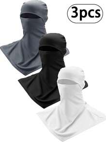 3pcs Polyester Fiber Balaclava Face Mask Face Cover Sun Protection Neck Cover Summer Full Face Mask Breathable Motorcycle Hood Helmet Liners Windproof Long Neck Cove Outdoor Sports UV Sun Protection