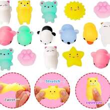 60/117件儿童派对礼品玩具，适合3-8岁/8-12岁儿童，包括、教室宝箱、皮纳塔填充物、礼品袋填充物、奖品盒玩具、宝箱、课堂奖励（颜色和款式随机） - 彩色 - 查看 5