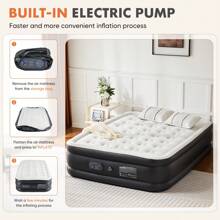 Portable Instant Inflation Air Mattress With Built-In Pump - Heavy-Duty 660lb Capacity, 3 Height Options (16/18/22"), Compact & Lightweight, Non-Slip Base, Twin/Queen Sizes - Perfect For Camping, Travel, Guest Beds & All-Season Use!