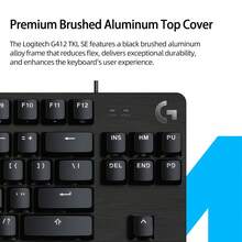 Logitech 罗技 G412 TKL SE 机械键盘 | 电竞双用途配置 | 白色背光 | 铝合金质感 | 旗舰传感器 | 高性能游戏体验 - 黑色 單G412 TKL SE鍵盤 - 查看 5