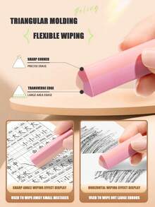 5 件/10 件三角橡皮擦，学生专业光滑清洁线橡皮擦，橡皮擦套装适用于绘画、素描、艺术返校