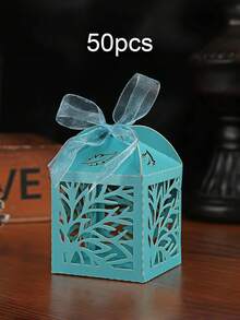 10/50pcs Leaf Pattern Laser Cut Candy Boxes Small Chocolate Packaging Boxes Favor Boxes For Wedding Engagement Bridal Showr Birthday Party Decorations - Multicolor - View 24