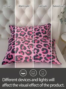 1 件 100% 涤纶信封枕套,粉色豹纹,无填充物 - 彩色 - 查看 5