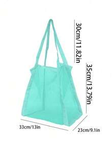 1pc Oversized Mesh Beach Tote Bag, Multifunctional Solid Color Shoulder Mesh Bag Grid, Beach Toy Storage Bag Extra Large Capacity Multifunctional Wear-Resistant Travel - Multicolor - View 11