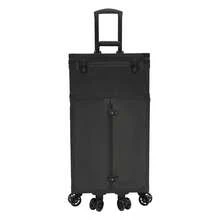 SanBouSi Makeup Organizer Travel Case, Professional Makeup Case Rolling Makeup Case, - Black - View 4