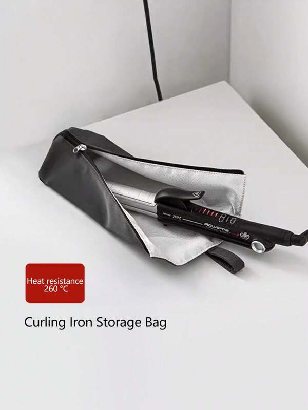 1PC Curling Iron Storage Bag High Temperature Resistant Hangable Hair Straightener Storage Bag Perm Iron Storage