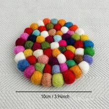 1 件手工羊毛毡彩色球 - 特色精美杯垫：隔热时尚的餐桌配件 - 多色 - 查看 6
