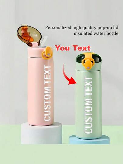 1 sticlă de apă personalizată din oțel inoxidabil, izolată în vid, pahar de călătorie personalizat cu logo/nume și pai, sticlă de apă personalizată din oțel inoxidabil cu pai din silicon, cană izolată personalizată, sticlă de apă personalizată din oțel inoxidabil, pahar personalizat din oțel inoxidabil izolat anti-scurgere, sticlă din oțel inoxidabil, cadou ideal pentru nunta de la întoarcerea la școală, ambianță caldă, decorațiuni de Crăciun, design elegant