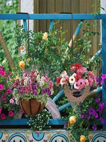 1/4/8pcs Heavy Duty Fence Hooks, Plant Hanging Hooks For Indoor/Outdoor, Garden Hanging Brackets, For Plants, Bird Feeders, Lanterns, Fences (Black+White)