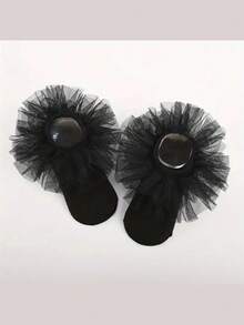 1 Pair/8 Pairs Cotton Girls Middle & Small Kid Sparkly Lace Ruffle Princess Style Dance Socks - Multicolor - View 12