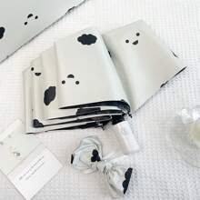 1 pieza Paraguas reversible totalmente automático para mujer, sombrilla y paraguas de lluvia, estudiante, anti-UV, con aroma a leche, de estilo fresco