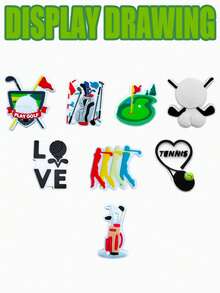 28 piezas Serie de pelotas de tenis y golf, decoración de zapato estilo deportivo de dibujos animados en PVC, adecuado para decorar zapatos, accesorios de sandalias, mochilas DIY, regalos de fiesta, accesorios de golf y tenis enérgicos - Decoración para zapatos deportivos, entusiastas del golf y jugadores de tenis - Agrega un toque de moda y personalizado a tus zapatos - Verde - Ver 8