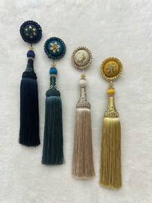 1 件流苏装饰饰品，适用于家居装饰、DIY 工艺纺织品装饰、服装和包袋装饰、节日装饰 - 彩色 - 查看 3