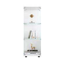 Vetrina espositiva in vetro da 46x36x125cm, vetrina espositiva a 3 ripiani, moderna vetrina espositiva in vetro da appoggio per libri da collezione e vino