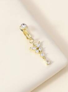 1Pc Fake Belly Ring Butterfly Not Real Piercing Clip On The Navel For Woman Gift