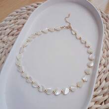 1pc European And American Heart-Shaped Shell Necklace Simple Shell Beaded Women's Fashionable Collarbone Chain - Shell - View 8
